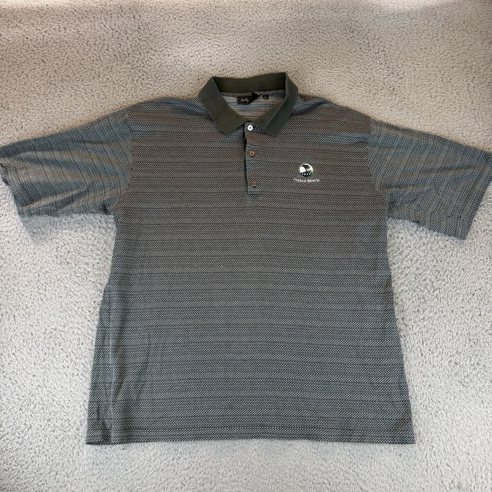 Bobby‎ Jones Pebble Beach Golf Golfer Golfing Polo Shirt Green XL Vintage